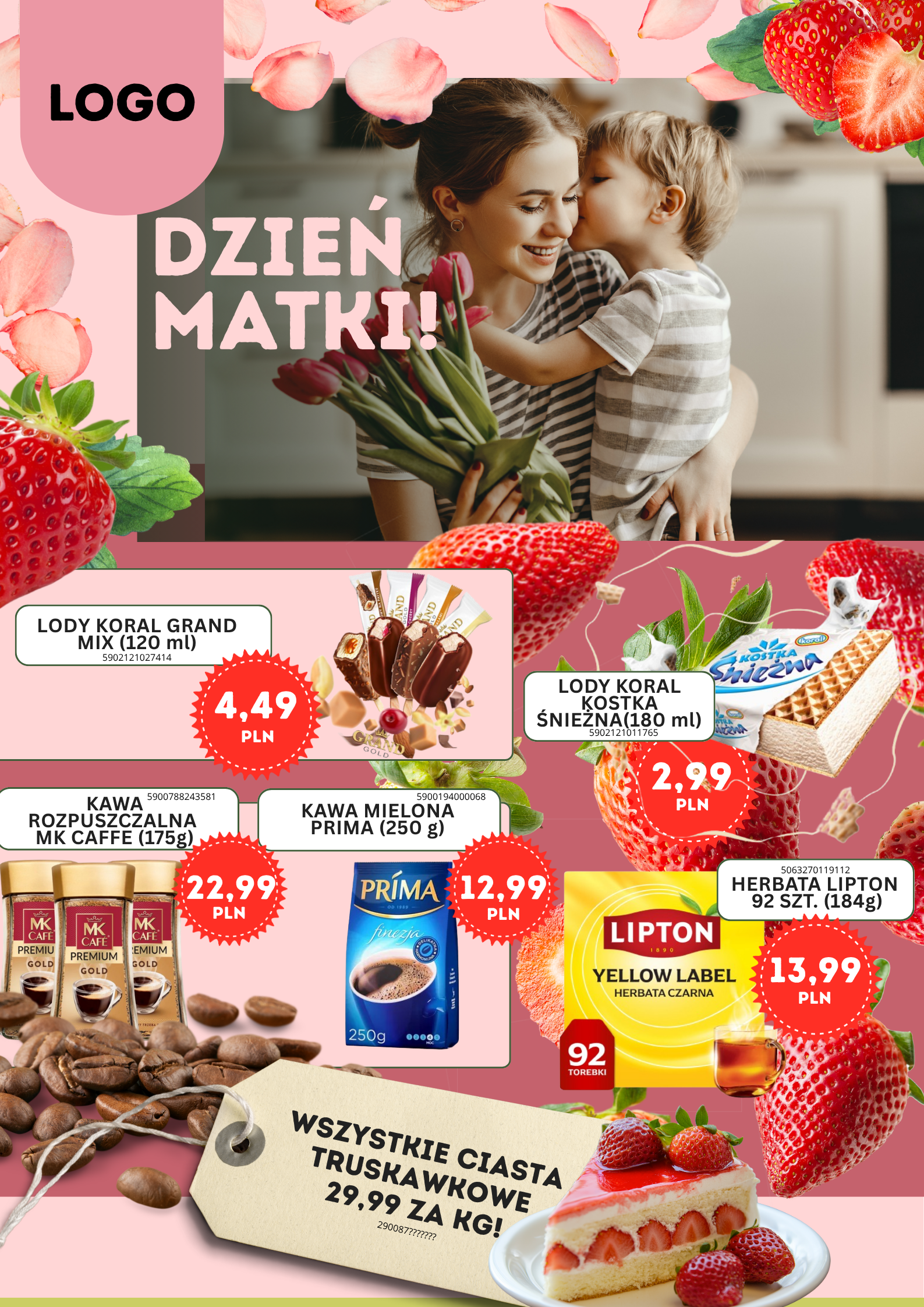 Projekt gazetki promocyjnej — Dzień Matki